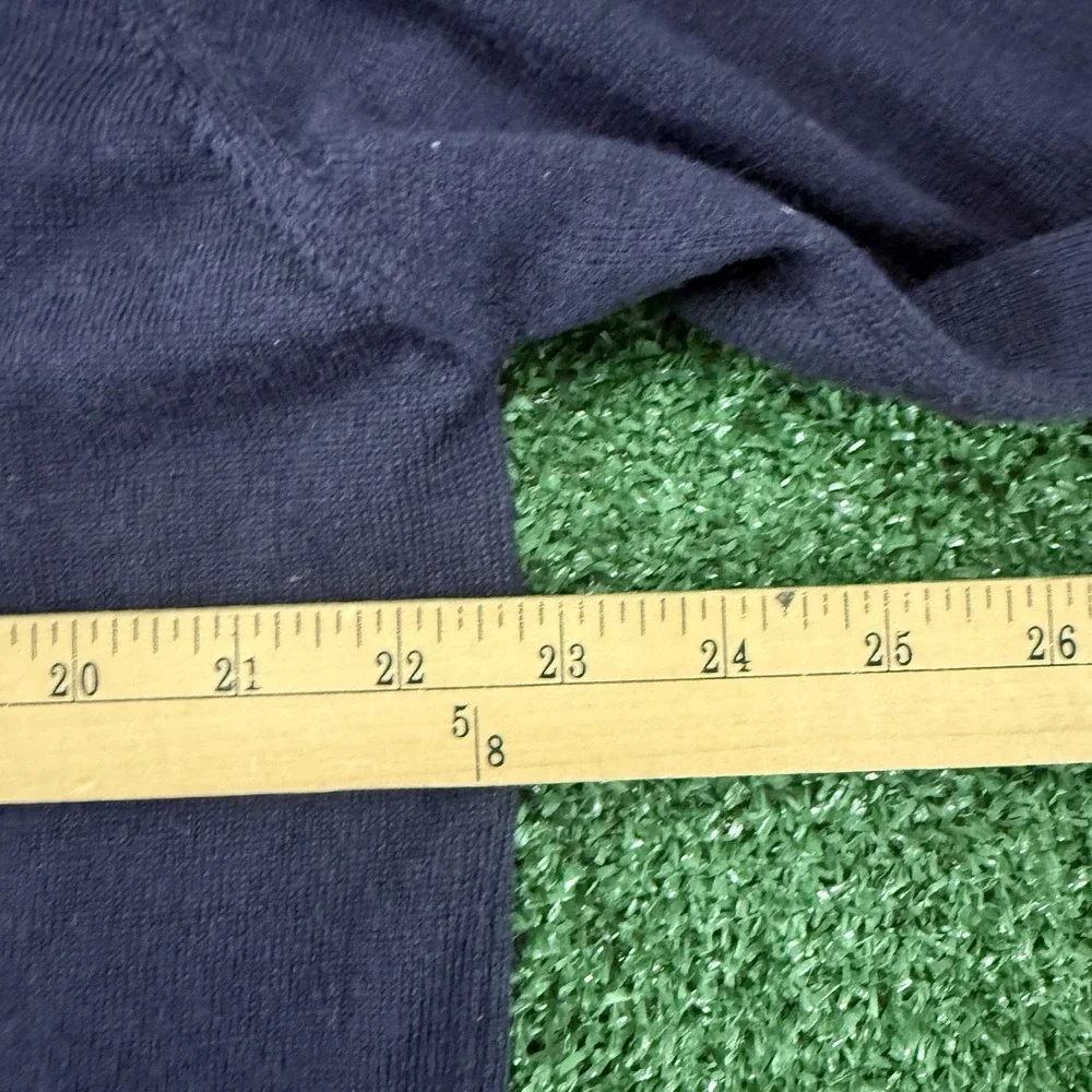 VTG Brooks Brothers Sweater Mens Large Blue 346 Fine Italian Merino Wool V-Neck